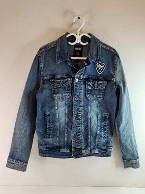 Bauhaus / Jeanologie Mens Denim Jean Jacket Size Medium w/ Colin James Patch